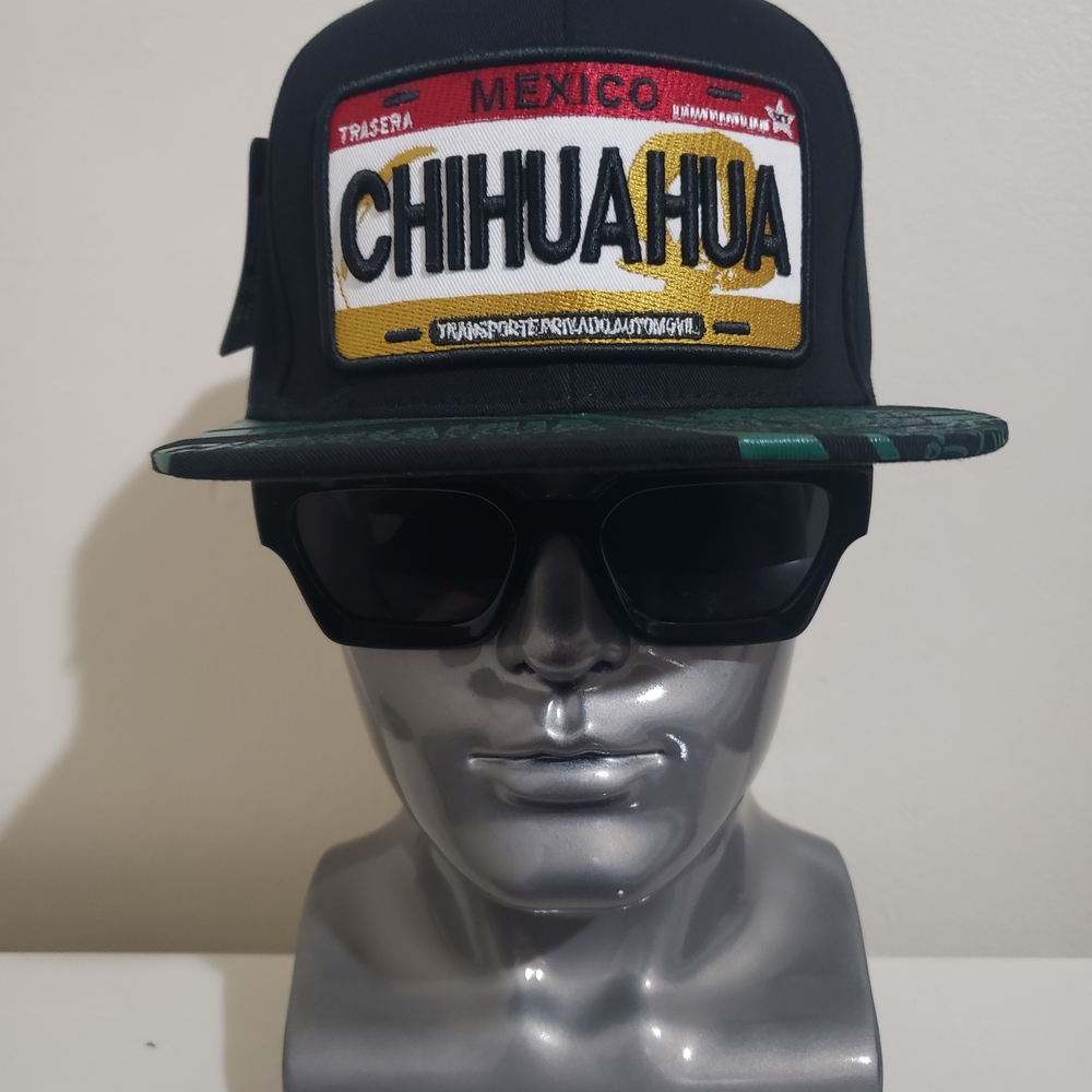 Chihuahua Patch Snapback Hat - Black with Multicolor Patch